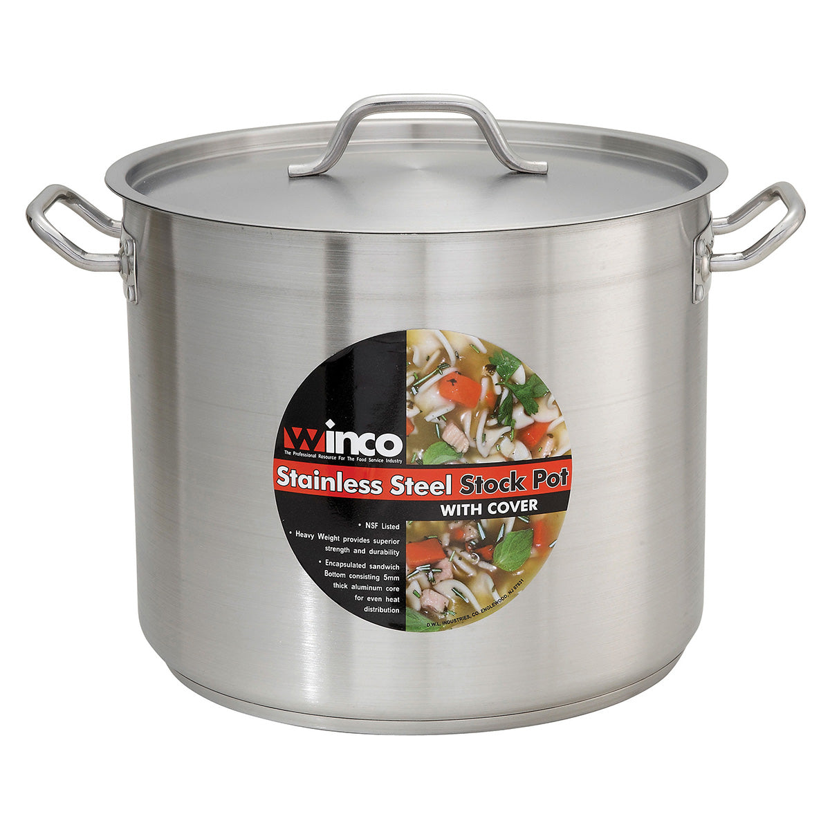Olla con Tapa de Acero Inoxidable de 20 qt de Inducción